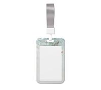 Woman Floating in The Water Sliding Id Badge Holder Hard Plastic Work Card Case Name Tag Protector for Nurses Office