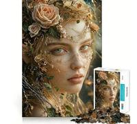 Woman Floral Crown 1000 Piece Puzzle For Adults Problem Solving Toy Professional Grade Cutting Relaxing Indoor Group Activity (38x26cm)