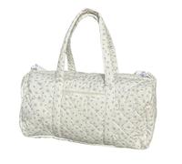 Woman Floral Medium Travel Duffle Bag Handbag Large Capacity for Travel (Beige)
