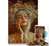 Woman Flower Crown 1000-piece Jigsaw Puzzles Brain Fun Training Seamless Fit Precise Pieces Fascinating Hobby for Idle Moments (50x75cm)