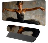 Woman Gaming Mouse Mat 600x300x3mm, Mouse Pad Large Dancers, Desk Mat with Stitched Edge, Mousepad with Non-Slip Rubber Base, Office Accessories, Keyboard Pad, for Gifts, Gaming, Desk Office, 9-8593