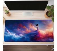 Woman Gaming Mouse Mat Blue Large Mouse Pad 100 x 40cm XXL Mousepad Desk Mat Improved Precision and Speed Rubber Base for Stable Grip on Smooth Surfaces Table Pad PjY13965 J-D