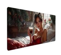 Woman Gaming Mouse Mat, Plant Mouse Pad Large 48x24in, Desk Mat with Non-Slip Rubber Base, Gaming Accessories, Stitched Edge Design XL Mousepad, Desk Pad, for Office, Computer Accessories, Z-2223