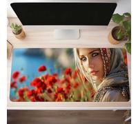 Woman Gaming Mouse Mat Red Large Mouse Pad 80 x 40cm XXL Mousepad Desk Mat Improved Precision and Speed Rubber Base for Stable Grip on Smooth Surfaces Table Pad PjY13185 C-O