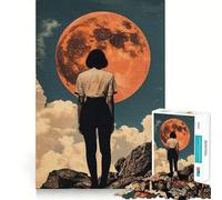 Woman Gazing at Red Planet 1000 Piece Jigsaw Puzzles Memory Train Fun Smooth Burr Free Surface Entertaining Challenge for Spare Time (38x52cm)