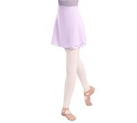 Woman Girls Ballet Skirts Wrap Tutu Dance Performance Half Chiffon Skirt Elastic Gymnastics Dress For Adult(Light Purple,S Height155-160cm)