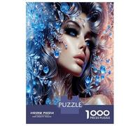Woman Hair Crystal 1000 Piece Premium Jigsaw Puzzle Icy Enchantress Art Jigsaw Puzzle Set Premium Cardstock Senior Enthusiasts Concentration Training Housewarming Office Break Gift Game 52x38cm/1000pc