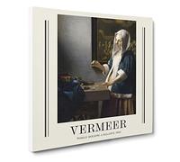 Woman Holding A Balance By Johannes Vermeer Canvas Print | Gallery Wrapped 30mm Frame Wall Art | 20x20 inches | Ready to Hang | Baroque People Picture | Living Room Bedroom Lounge Office