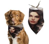 Woman Holding A Cat Dog Bandanas Cute Soft Cotton Puppy Scarves Washable Daily Summer Durable Triangle Reversible Bibs Suitable for Small Medium Large Dogs and Cats