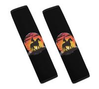 Woman Horse Riding Texas Ranch Car Seat Belt Pads Cover Durable Seatbelt Shoulder Strap Car Accessories 2PCS