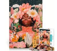 Woman in A Floral Crown Adults 1000 Piece Jigsaw Puzzle Think Exercise Game Zero Gap Bonding Activity for Loved Ones (38x52cm)