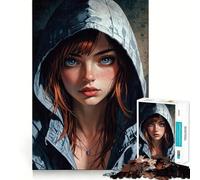 Woman in A Hoodie 1000-piece Jigsaw Puzzles Brain Fun Training Seamless Fit Precise Pieces Fascinating Hobby for Idle Moments (50x75cm)