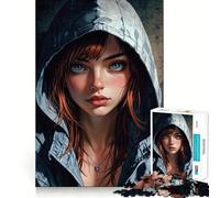 Woman in A Hoodie 1000 Piece Jigsaws for Adults Brain Sharp Game Smooth Burr Free Surface Fascinating Hobby for Idle Moments (38x26cm)
