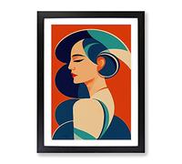 Woman In Art Deco No.2 Framed Print | A3 Black Framed Wall Art | Ready to Hang | Art Deco Nature Picture | Living Room Bedroom Lounge Office