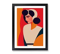 Woman In Art Deco No.6 Framed Print | A2 Black Framed Wall Art | Ready to Hang | Art Deco Nature Picture | Living Room Bedroom Lounge Office