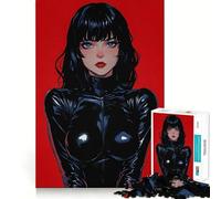Woman in Black Latex Suit Jigsaw Puzzle 1000 Piece Mental Exercise Fun Seamless Fit Precise Pieces Engaging Way to Pass Free Hours (50x75cm)