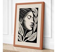 Woman in Botanica Art Deco Canvas Wall Art Print 24x16 Inch (61 x 41 cm)