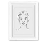 Woman in Crown Minimalist Framed Wall Art Print A1 (84.1×59.4cm) White, Wall Decor for Living Room, Bedroom, Office & Home, Ready to Hang, Art Gift