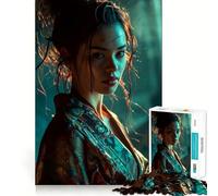 Woman in Kimono Jigsaw for Adults 1000 Pieces Think Skill Game High Precision Die Cut Entertaining Challenge for Spare Time (50x75cm)