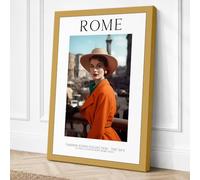 Woman in Rome Vintage Canvas Wall Art Print 18x12 Inch (46 x 30 cm)