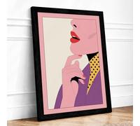 Woman in Thought Modern Framed Wall Art Print A1 (84.1×59.4cm) Black, Wall Decor for Living Room, Bedroom, Office & Home, Ready to Hang, Art Gift