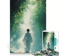 Woman in White Dress in Bamboo Forest Jigsaw Puzzle1000 Pieces Brain Boosting Play Zero Gap Cozy Indoor Entertainment for All (50x75cm)