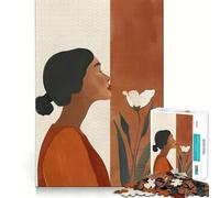 Woman Inhaling Flower Jigsaw for Adults 1000 Pieces Think Skill Game High Precision Die Cut Entertaining Challenge for Spare Time (38x26cm)