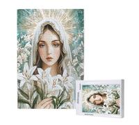 Woman Jigsaw Puzzles for Adults 500 Piece, Lily Puzzles for Adults Wooden, Funny/Difficult/Impossible/Challenging Decompression Games, As a Birthday for Women and Men ML-370