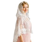 Woman Lace Trim Sheer Shawl For Wedding Church Summer Travel Body Cool Breathable Shawl With Hoodie Hot Weather Supplies Sheer Shawls And Wrap For Evening Dresses Sheer Shawl For Women Sheer Shawl