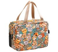 Woman Large Travel Toiletry Bag Waterproof Wash Bag Make up Organizer Bag Cosmetic Bag Swimming Gym Bag (Cat Pattern) (Color : Photo Color, Size : 30 * 14 * 21cm)