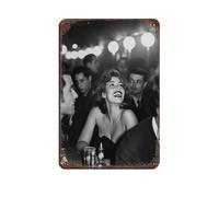 Woman Laughing in Bar Poste Retro Poster Metal Tin Sign Chic Art Retro Iron Painting Bar People Cave Cafe Family Garage Poster Wall Decoration 8x12inch(20x30cm)