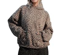 Woman Leopard Cheetah Print Hoodie Camo Hoodie Oversized Sweatshirts Y2k Graphic Hoodies 2000s Streetwear, Hoodie, Large