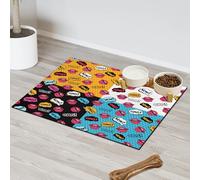 Woman Lips Wow Pet Feeding Mat for Cat Dog Water Bowl Food Mats Lips Pattern Pet Feeding Mats Absorbent Nti-Slip Contain Spills Protects Floors Placemat 40.6 x 60.9 cm