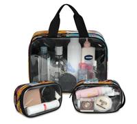Woman Lips Wow Travel Makeup Bag for Women Men, Lips Pattern Translucent Cosmetic Bags 3 Pcs Large Shower Wash Pouch Toiletry Cosmetic Toiletries Organizer