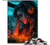 Woman Listening to Music Jigsaw Puzzles for Teenagers 1000 Pieces, Relax Games Enhance Love between Couples for Age 14 (26x38cm)
