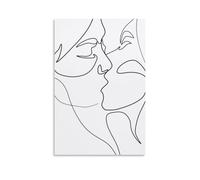 Woman Love Kiss Line Art Minimalistic Abstract Art Poster Canvas Wall Art Painting Office Home Decor Gifts 08x12inch(20x30cm)