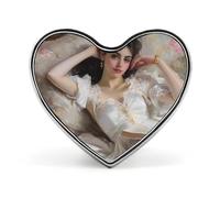 Woman Lying on The Sofa Badge Pin Brooch Heart Shape Button Aluminum Decor for Backpacks Hats