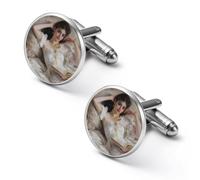 Woman Lying on The Sofa Men's Cufflinks Tuxedo Cuff Links Dress Shirt Tie Accessories for Business Weddings