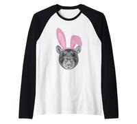Woman Man Funny Easter Vintage Rat Bunny Design Ears Raglan Baseball Tee