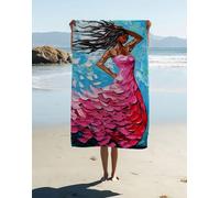 Woman Microfibre Beach Towel 160x80cm 1 Pack, Large Beach Towels for Adults Pink Pattern with Waterproof Storage Bag Quick Dry Sand Free Lightweigh for Travel Pool Holiday Camping Yoga Gym 7J6-76