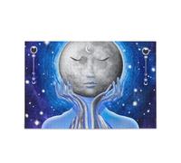 Woman Moon Blue Puzzle Sturdy 2mm Puzzle Pieces Challenge Puzzles for Adult 500 Pieces