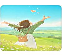 Woman Mouse Mat 30 x 35 cm, Gaming Mouse Pad, Improves Speed and Accuracy, Mini Mousepad Pastoral, Anti-Slip Rubber Waterproof Desk Mat with Smooth Cloth Surface, For Travel Office Home Laptop qw-348