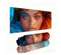 Woman Mouse Mat Orange Color Mouse Pad Desk Mat 1600x800x3mm, Table Mats, Soft Smooth Surface and Anti-Slip Rubber Base, Improved Precision and Speed, Desk Accessories for Men PC, Laptop, Office 0B-43