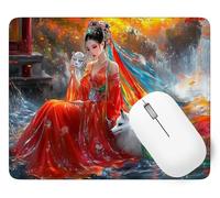 Woman Mouse Mat, Small Mouse Pad Fox Waterproof Gaming Mousepad, Mini Desk Mat 60 x 40 cm with Anti-Slip Base, Stitched Edges Mousepad, Keyboard, Mousemats for Desk, Office, Gifts for Women p1j-815