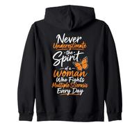 Woman Multiple Sclerosis Warrior MS Awareness Zip Hoodie