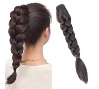 Woman Natural High Ponytail Fried Dough Twists Braid Wig Semi Tied Hair Beautify(Natural)