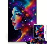 Woman Nebula Face Jigsaw for Teenagers 1000 Pieces Mind Exercise Soft Distraction Exact Cut (38x52cm)