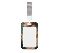 Woman Neck Huge Flowers Sliding Id Badge Holder Hard Plastic Work Card Case Name Tag Protector for Nurses Office