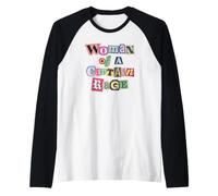 Woman of A Certain Rage Cut Out Letters Raglan Baseball Tee