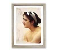 Woman Offering Love By William Adolphe Bouguereau Classic Painting Framed Wall Art Print, Ready to Hang Picture for Living Room Bedroom Home Office Décor, Oak A2 (64 x 46 cm)